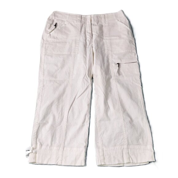 Westbound Womens Cargo Crop Capris Pants Size 10 Stretch Summer Pool Golf - Picture 1 of 13